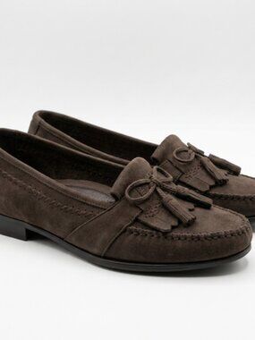 Brass Boot Cognac Alfredo Leather upper lining & sole, Men's Loafer, Sz 10.5